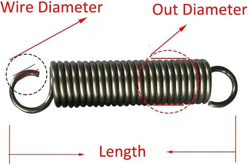Mdingbao-Extension Springs Wire Diameter 1.5mm Expansion Springs Length 30/40/50/60/70/80/90/100/110-500mm Out Diameter 8mm, 1pcs, Good Stretching Ability(260mm) in Saudi Arabia