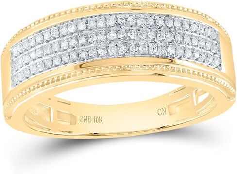 المجوهرات من Lux 10K Gold Gold Her Round Diamond Square مطابقة الزفاف 5/8CTW ، حجم المرأة 5-9 ، الحجم رجالي 8-12 in Saudi Arabia
