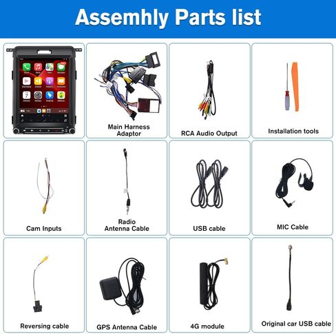 [4GB+64GB] for Ford F150 Radio Upgrade 2013-2014, Android 13 8 core Stereo System, T Style12.1 inch Touch Screen, Built in CarPlay and Android Auto in Kuwait