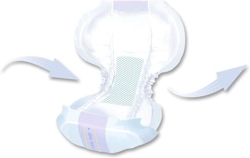 Seni Night Shaped Pads, 27" Length, Heavy Absorbency Incontinence Pads with a Super Absorbent Core, 48 Count (6 Packs of 8) Unisex, Breathable with Extra Dry System in Kuwait