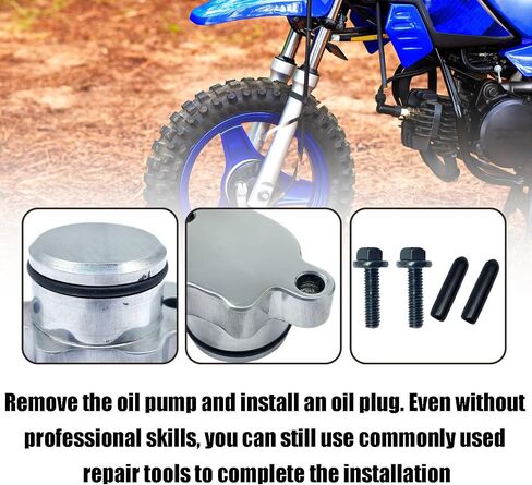 Oil pump plug cover (plug cover,O-Ring,2Pcs Mounting Bolts,Port Cap) Compatible with Yamaha PW50 Models 1981-2024 in Saudi Arabia