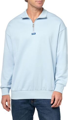 HUGO Men's Twill French Terry Quarter Zip Sweatshirt in Saudi Arabia