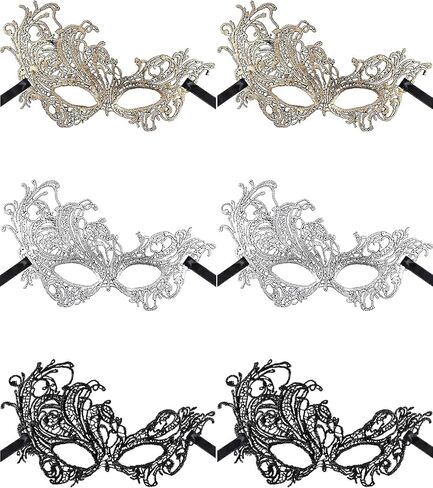 Jovitec 6 قطع Mardi Gras Mask Masselored Masquerade أقنعة عتيقة عتيقة للرجال in Saudi Arabia