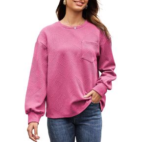 Dokotoo Womens Sweatshirt 2025 Casual Lightweight Soft Crew Neck Loose Tops with Pocket in Saudi Arabia