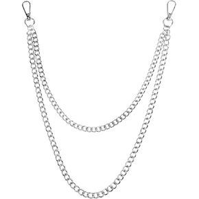 Wallet Chain Trousers Pants Chain Halloween Costumes Pocket Chain Stainless Steel Jeans Chains Belt Chain Jeans Chain for Key Wallet Hip-Hop Fashion Chain (Silver) in Saudi Arabia