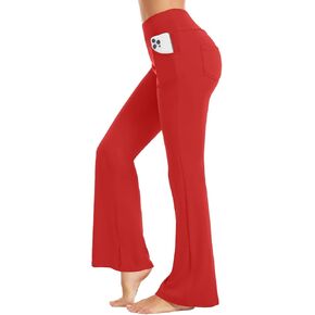 yoakuka flare yoga leggings for women tummy control work pants bell bottle bott wide wide with 4 mobicets in Kuwait