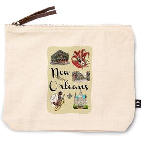 نيو أورليانز ، لويزيانا ، المعالم والرموز ، حقيبة سحاب القطن بنسبة 100 ٪ ، ملحق السفر ، GO BAG in Kuwait