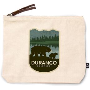 Lantern Press Durango ، Colorado ، Grizzly Bear and Cub ، حقيبة سحاب قطنية 100 ٪ ، ملحق السفر ، GO BAG in Kuwait