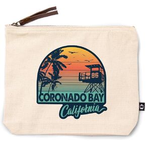 Lantern Press Bay Coronado Bay ، كاليفورنيا ، وغروب الشمس خطوط ، وشكّن النخيل والإنقاذ ، وحقبة سحاب من القطن بنسبة 100 ٪ ، وملحقات السفر ، و GO BAG in Kuwait