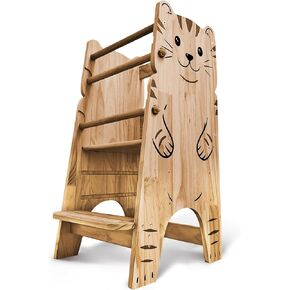Shandra Toddler Tower Adjustable Stool - Montessori Toddler Kitchen Stool Helper, Toddler Standing Tower, Kids Kitchen Step Stool - Toddler Stool for Kitchen, Learning Tower for Toddlers 1-5 - Wood in Saudi Arabia