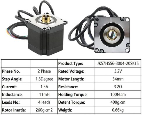 1pc 23 Stepper Motor Hollow Shaft Bipolar 1Nm 1.5A 57x57x56mm Stepping Motor 15mm Shaft in Saudi Arabia