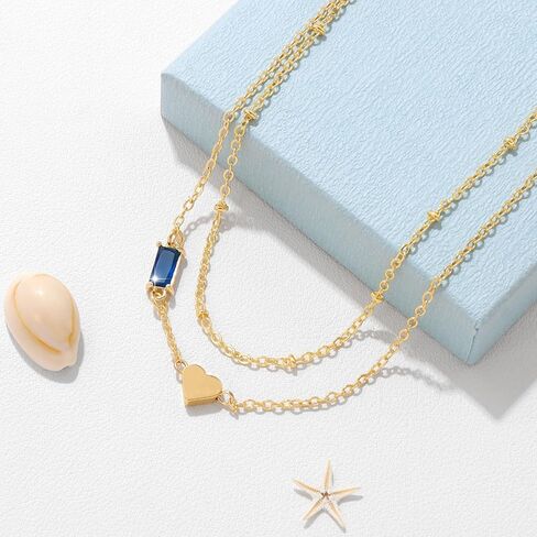 GolbalJew Birthstone Anklet with Heart Charm Layer Ankle Bracelet for Women, 14K Gold Plated Adjustable Chain Stackable Trendy Jewelry Gift for Her, Mom, Friend, Wife in Kuwait