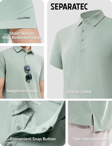 Separatec Men's Polo Shirts Short Sleeve - Cotton-Like Quick-Dry Moisture Wicking Fabric for Golf, Casual, Business, Travel in Saudi Arabia