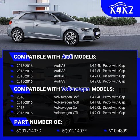 5Q0121407D خزان سائل التبريد الخزان مع CAP لعام 2015-2016 Audi A3 S3/2015-2016 Volkswagen Golf GTI L4 يستبدل# 5Q0121407F ، V10-4399 in Saudi Arabia