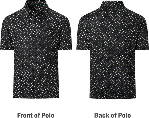Golf Polos for Men, Moisture Wicking Dry Performance Mens Polo Shirts Short Sleeve Casual Printed Collared Summer in Saudi Arabia