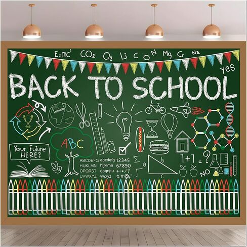 Back to School Photography Backdrops Handwritten Chalk Drawing Chalkboard Background for Teacher and Students Kids Party Decoration Banner Students Classroom Photo Background Supplies 7x5ft in Saudi Arabia