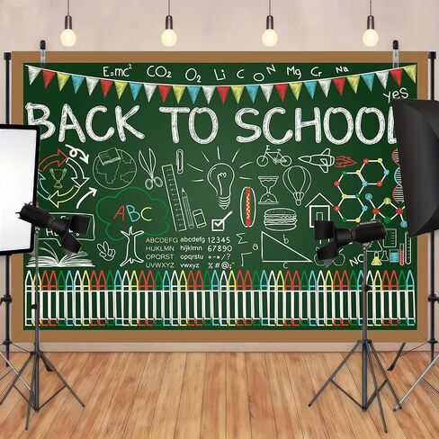 Back to School Photography Backdrops Handwritten Chalk Drawing Chalkboard Background for Teacher and Students Kids Party Decoration Banner Students Classroom Photo Background Supplies 7x5ft in Saudi Arabia