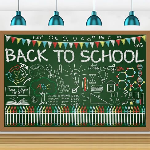 Back to School Photography Backdrops Handwritten Chalk Drawing Chalkboard Background for Teacher and Students Kids Party Decoration Banner Students Classroom Photo Background Supplies 7x5ft in Saudi Arabia