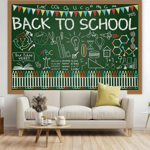 Back to School Photography Backdrops Handwritten Chalk Drawing Chalkboard Background for Teacher and Students Kids Party Decoration Banner Students Classroom Photo Background Supplies 7x5ft in Saudi Arabia