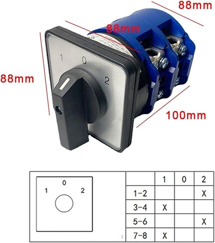 LW26-160A مفتاح CAM دوار اثنين من أعمدة 8 محطات ثنائية التحكم في الطاقة متعددة الموضع 160A 690V الفضة الاتصال YMW26-160/2 (0-1) in Kuwait