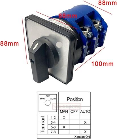 LW26-160A مفتاح CAM دوار اثنين من أعمدة 8 محطات ثنائية التحكم في الطاقة متعددة الموضع 160A 690V الفضة الاتصال YMW26-160/2 (0-1) in Kuwait