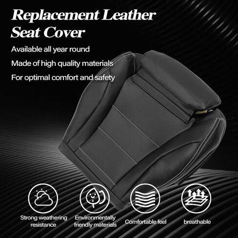 SecosAutoparts Black Front Driver Side Bottom Leather Seat Cover Compatible with Mercedes Benz C Class C250 C300 C350 C400 GLC300 GLC300e GLC350e 2015 2016 2017 2018 2019 2020 2021 in Saudi Arabia