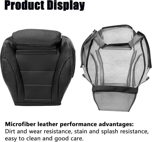 SecosAutoparts Black Front Driver Side Bottom Leather Seat Cover Compatible with Mercedes Benz C Class C250 C300 C350 C400 GLC300 GLC300e GLC350e 2015 2016 2017 2018 2019 2020 2021 in Saudi Arabia