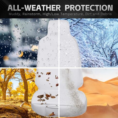 CAR PASS Leather & Towel Car Seat Cover Waterproof Sweat Car Seat Towel Cover, Universal Fit for Cars Truck SUV, Bucket Seat Protector for Dog Kids Gym Workout, 1 Pack, White in Saudi Arabia