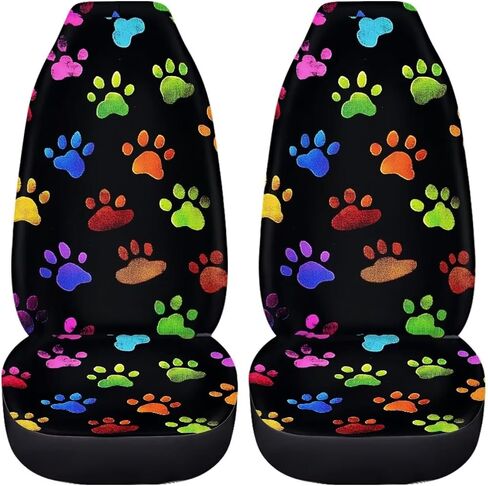 GIFTPUZZ Durable Washable Halloween Spider Web Car Seat Covers 2pc Front Seat Only Ultra-Soft Universal Auto Drive Seat Protector Cover Anti-Slip Interior Accessories Saddle Blanket Seat Cover in Saudi Arabia