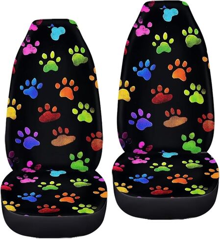 GIFTPUZZ Durable Washable Halloween Spider Web Car Seat Covers 2pc Front Seat Only Ultra-Soft Universal Auto Drive Seat Protector Cover Anti-Slip Interior Accessories Saddle Blanket Seat Cover in Saudi Arabia