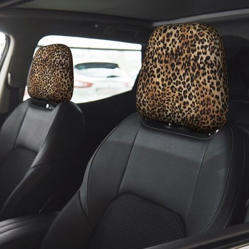 2 حزمة CHEETAH طباعة مقعد السيارة مسند رأس ، غطاء مقعد ناعم تغطية LEOPARD LEOPARD مسند رأس واقي Universal Univers in Kuwait