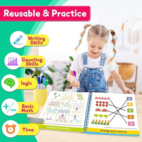 أنشطة التعلم في مرحلة ما قبل المدرسة، كتاب تتبع الحروف للأطفال، مصنف ما قبل رياض الأطفال، كلمات البصر، ألعاب مونتيسوري التعليمية الأبجدية للأطفال الصغار 3 4 5 6 سنوات in Kuwait