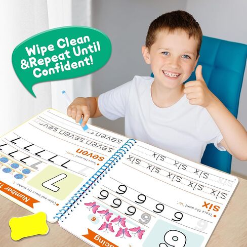 أنشطة التعلم في مرحلة ما قبل المدرسة، كتاب تتبع الحروف للأطفال، مصنف ما قبل رياض الأطفال، كلمات البصر، ألعاب مونتيسوري التعليمية الأبجدية للأطفال الصغار 3 4 5 6 سنوات in Kuwait