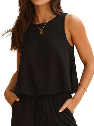 IDEALSANXUN Womens Linen Tank Tops Spring Summer Relaxed Fit Sleeveless Shirts in Saudi Arabia