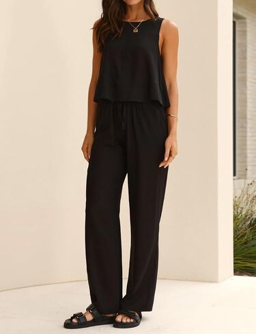 IDEALSANXUN Womens Linen Tank Tops Spring Summer Relaxed Fit Sleeveless Shirts in Saudi Arabia