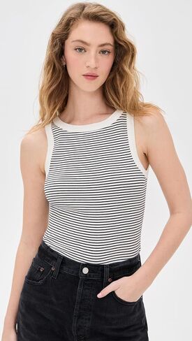 Madewell Women's Essential High-Neck Tank in Supima Rib in Saudi Arabia
