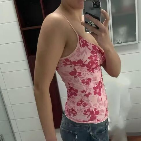 Emo Coquette اقتصاص أعلى الجرونج 2000s حزام السباغيتي حزام الشارع خمر Camisole y2k الفوتاه قمم in Kuwait