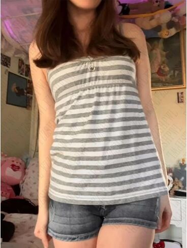 Emo Coquette اقتصاص أعلى الجرونج 2000s حزام السباغيتي حزام الشارع خمر Camisole y2k الفوتاه قمم in Kuwait