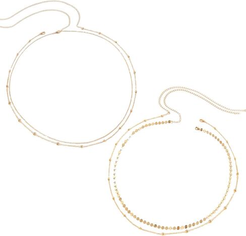 Waist Chain 4 Pcs Belly Chain, Gold Waist Chain, Belly Chains for Women Adjustable, Suitable for Bikini, Summer Beach (26.77+9.84in) in Saudi Arabia