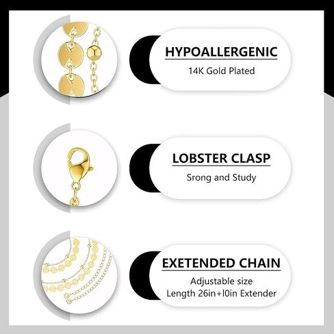 Waist Chain 4 Pcs Belly Chain, Gold Waist Chain, Belly Chains for Women Adjustable, Suitable for Bikini, Summer Beach (26.77+9.84in) in Saudi Arabia