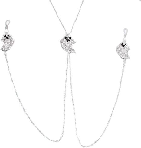 Rhinestone Ghost Nipple Noose Necklace Non Piercing Sexy Silver Bra Chain Jewelry With Nipple Clamp for Women Bikini in Saudi Arabia