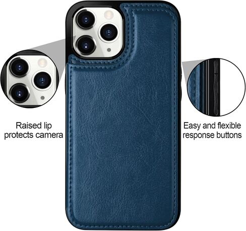 HianDier for iPhone 11 Pro Case with Card Holder Wallet Case for Women Men, PU Leather Kickstand Protective Case Magnetic Closure Shockproof Case Cover for iPhone 11 Pro Phone Case, Black in Saudi Arabia