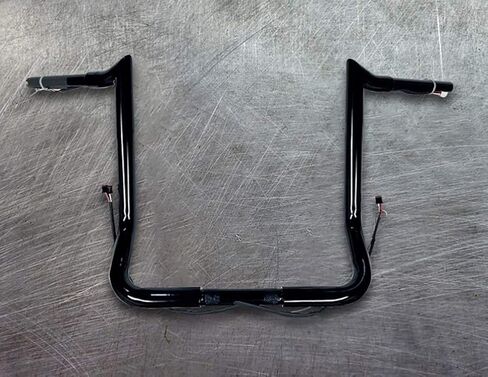 Dominator Industries 1 1/4" PRE-WIRED 16" Meathook Bar Ape Hanger Handlebar Compatible With 2014-2023 Harley-Davidson Bagger Touring Electra, Street Glide, (Gloss Black) Heated Grip Option in Saudi Arabia