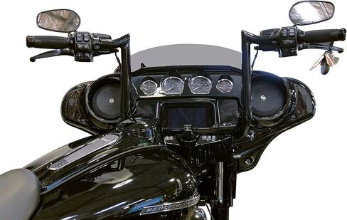 Dominator Industries 1 1/4" PRE-WIRED 16" Meathook Bar Ape Hanger Handlebar Compatible With 2014-2023 Harley-Davidson Bagger Touring Electra, Street Glide, (Gloss Black) Heated Grip Option in Saudi Arabia