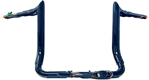Dominator Industries PRE-WIRED 14" BIG DADDY 1 ½" MEATHOOK BAGGER BARS Handlebars Compatible With 2014-2023 Harley-Davidson Bagger Touring Electra, Street Glide (Gloss Black) Heated Grip Option in Saudi Arabia