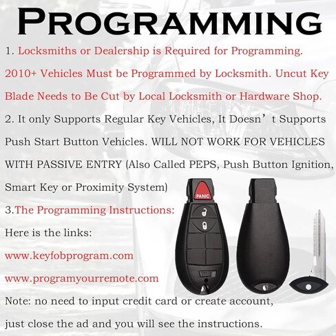 Keyless Entry Remote Start Control Key Fob Replacement Fits for Dodge Ram 1500 2013-2021 Dodge Ram 2500 3500 4500 5500 HD 2013 2014 2015 2016 2017 2018 GQ4-53T 56046955AG 56046955AA 56046955AB in Kuwait