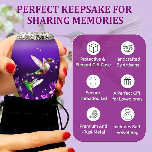 الجرار التذكارية السوداء - الجرار الصغيرة للرماد البشري مجموعة من 4 مع صندوق وحقيبة - جرة حرق الجثث الصغيرة المصنوعة يدويًا - تكريم أحبائك مع الجرة التذكارية للرماد للبالغين الصغيرة - الجرة السوداء للبالغين والرضع in Kuwait