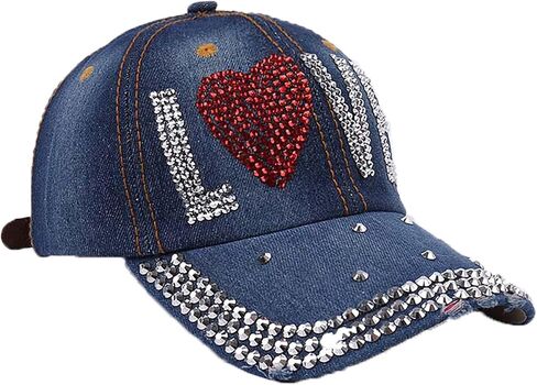قبعة البيسبول DENESTONE RHINESTONE للنساء للأزياء شمس القبعة المعدنية بوكيل قابلة للتعديل بلينغ الماس مسافر in Kuwait