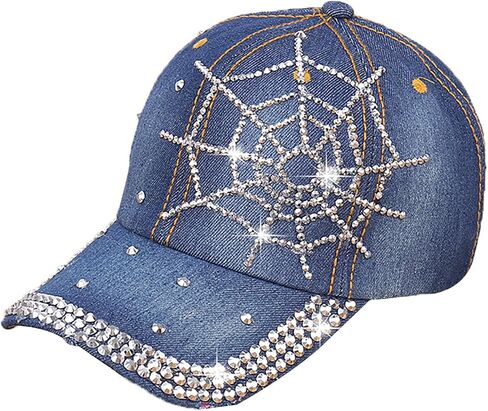 قبعة البيسبول DENESTONE RHINESTONE للنساء للأزياء شمس القبعة المعدنية بوكيل قابلة للتعديل بلينغ الماس مسافر in Kuwait
