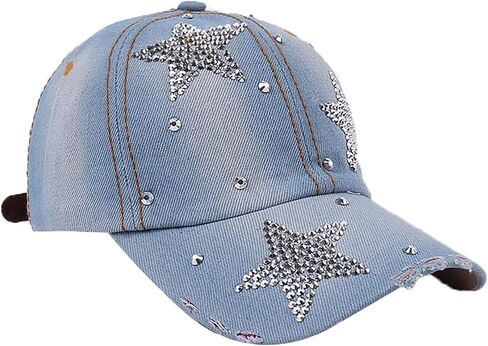 قبعة البيسبول DENESTONE RHINESTONE للنساء للأزياء شمس القبعة المعدنية بوكيل قابلة للتعديل بلينغ الماس مسافر in Kuwait